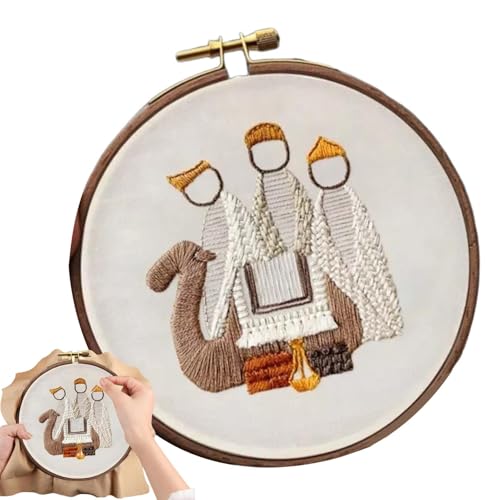 Stickerei-Sets für Erwachsene – Jesu Krippenszene Bastelsets für Kinder, Basteln, Kunst und Handwerk | Weihnachtsstickerei Muster für Wohnzimmer, Schlafzimmer und Schlafzimmer von Lyricalist