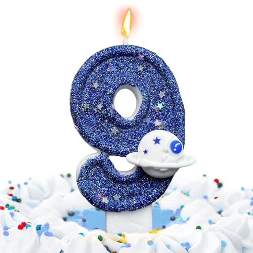 Zahlenkerzen für Geburtstagskuchen, Zahlenkerzen, Geburtstagskerzen, blaue Kuchenkerzen mit Weltraumplaneten-Dekorationen, Partyzubehör, Kuchendekoration, Deko-Kerzen Zahlenkerzen für Geburtstagskuchen, Zahlenkerzen, Geburtstagskerzen, blaue Kuchenkerzen mit Weltraumplaneten-Dekorationen, Partyzubehör, Kuchendekoration, Deko-Kerzen von Lyricalist