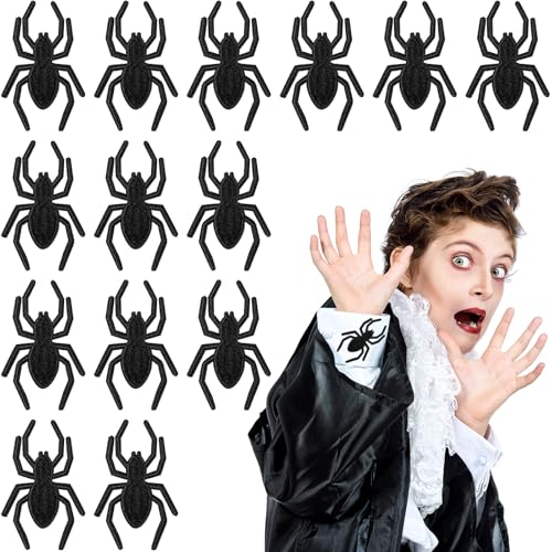 Lyrow 14 x bestickte Spinnen-Aufnäher, schwarze Spinne auf Stickereien, Großpackung für Halloween-Kostüm, zum Aufnähen von Applikationen für Bastelarbeiten, Kleidung, Jeans, Hüte, Hemden, Pullover Lyrow 14 x bestickte Spinnen-Aufnäher, schwarze Spinne auf Stickereien, Großpackung für Halloween-Kostüm, zum Aufnähen von Applikationen für Bastelarbeiten, Kleidung, Jeans, Hüte, Hemden, Pullover von Lyrow