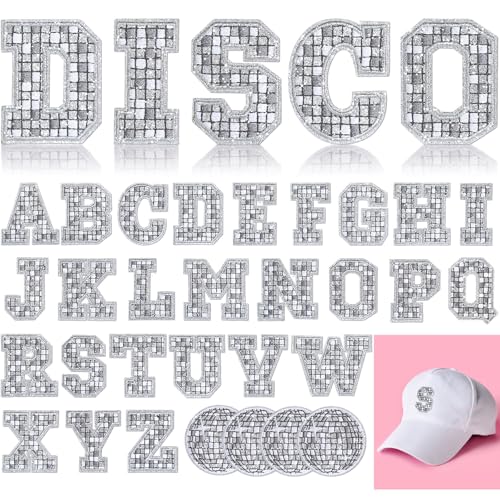 Lyrow 30 Stück Discokugel-Aufnäher zum Aufbügeln A-Z Buchstaben bestickte Applikation Western-Patches Musik Party Bling Ball Aufbügler Applikation für DIY Kleidung Rucksack T-Shirt Jeans Rock Hut Lyrow 30 Stück Discokugel-Aufnäher zum Aufbügeln A-Z Buchstaben bestickte Applikation Western-Patches Musik Party Bling Ball Aufbügler Applikation für DIY Kleidung Rucksack T-Shirt Jeans Rock Hut von Lyrow