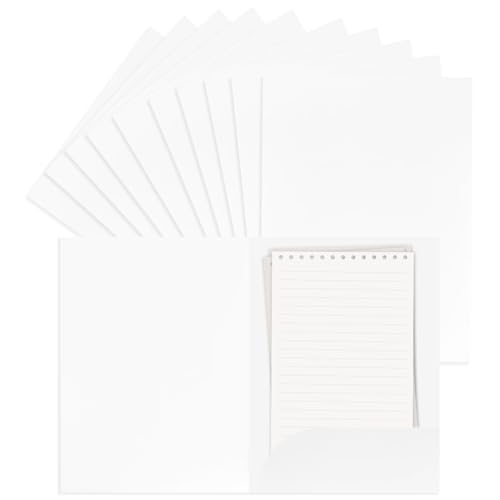 10 Stück Präsentationsmappe A4, Kraft Dokumentenmappe Mappe A4 Ordner Set, Kraftpapier-aktenordner mit Kartenschlitzen, Recycling- Urkundenmappe Papphefter für Konferenz, Projekt, Schule (Weiß) von Lytonix