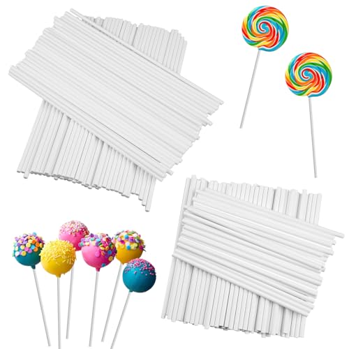 200 Stück Cake Pop Stiele aus Papier, 100 Stück 10cm und 100 Stück 15cm Pops Sticks Form Set, Stiele für Lollis, Stäbchen für Cake Pops, Lollipop Sticks für Herstellung von Lutschern,Kuchen,Desserts von Lytonix