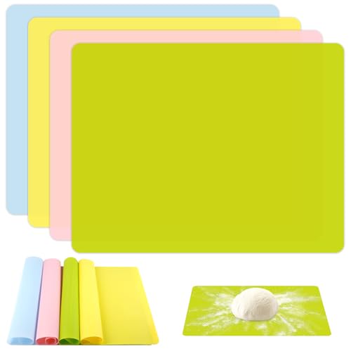 4 Stück Silikonmatte Groß 40x30 cm, Silikonmatte für Epoxidharz, Silikon Bastelmatte, Malunterlage für Kinder, Antihafte Bastelunterlage, Rutschfeste Platzset, Abwaschbar Tischmatte für Handwerk, DIY von Lytonix