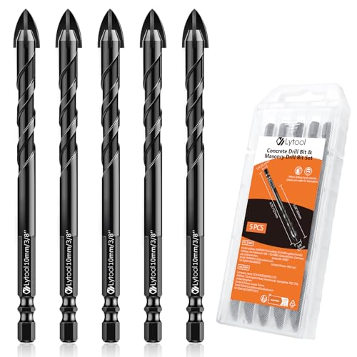 Fliesenbohrer, Lytool 10 mm Glasbohrer Steinbohrer Bohrer Set 5 tlg. mit Sechskantschaft Universalbohrer für Fliesen, Metall, Beton, Ziegel Glas Kunststoff Holz Fliesenbohrer, Lytool 10 mm Glasbohrer Steinbohrer Bohrer Set 5 tlg. mit Sechskantschaft Universalbohrer für Fliesen, Metall, Beton, Ziegel Glas Kunststoff Holz von Lytool