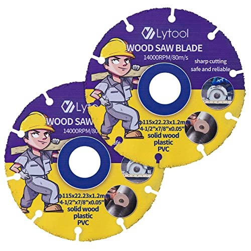 2 tlg Sägeblatt für Winkelschleifer, Lytool 115 mm Trennscheibe kreissägeblatt Flexscheibe mit 22,23 mm Bohrung für Holz Sperrholz, hartes Holz, Kunststoff, Gummi 2 tlg Sägeblatt für Winkelschleifer, Lytool 115 mm Trennscheibe kreissägeblatt Flexscheibe mit 22,23 mm Bohrung für Holz Sperrholz, hartes Holz, Kunststoff, Gummi von Lytool
