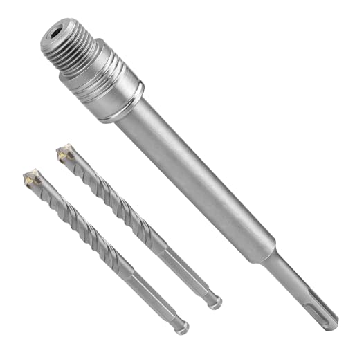 Lytool SDS-Plus-Bohrkronen-Verlängerung 220mm – M22 Gewinde Automatische Rücksprung-Sicherung, kein Schrauben nötig, zentrischer Einsatz mit Lockring für sichere Fixierung von Lytool