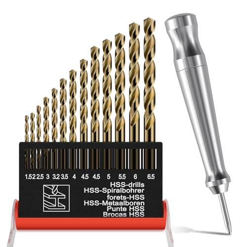 Metallbohrer Set, Lytool 13 tlg Holzbohrer M35 HSS Bohrer Spiralbohrer Stahlbohrer Eisenbohrer Set 1,5-6.5 mm für Edelstahl, Aluminium, Hartplastik und Holz Metallbohrer Set, Lytool 13 tlg Holzbohrer M35 HSS Bohrer Spiralbohrer Stahlbohrer Eisenbohrer Set 1,5-6.5 mm für Edelstahl, Aluminium, Hartplastik und Holz von Lytool