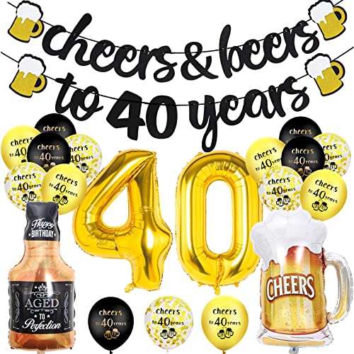 40 Geburtstag Männer, 40 Geburtstag Deko, Happy Birthday Geburtstagdeko mit Jubel Banner,Nummer 40 Folienballons, Zeichen 40. Schwarz Gold Luftballons Konfetti Luftballons für 40 Jahre Männer Frauen 40 Geburtstag Männer, 40 Geburtstag Deko, Happy Birthday Geburtstagdeko mit Jubel Banner,Nummer 40 Folienballons, Zeichen 40. Schwarz Gold Luftballons Konfetti Luftballons für 40 Jahre Männer Frauen von Lyuet