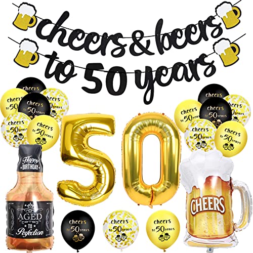 50 Geburtstag Deko, 50 Geburtstag Männer Frauen, Happy Birthday Geburtstagdeko mit Jubel Banner,Nummer 50 Folienballons, Zeichen 50. Schwarz Gold Luftballons Konfetti Luftballons für 50 Jahre Mann 50 Geburtstag Deko, 50 Geburtstag Männer Frauen, Happy Birthday Geburtstagdeko mit Jubel Banner,Nummer 50 Folienballons, Zeichen 50. Schwarz Gold Luftballons Konfetti Luftballons für 50 Jahre Mann von Lyuet