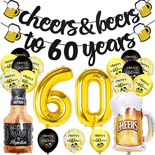60 Geburtstag Deko, 60 Geburtstag Mann Frauen, Happy Birthday Geburtstagdeko mit Jubel Banner,Nummer 60 Folienballons, Zeichen 60. Schwarz Gold Luftballons Konfetti Luftballons für 60 Jahre Männer 60 Geburtstag Deko, 60 Geburtstag Mann Frauen, Happy Birthday Geburtstagdeko mit Jubel Banner,Nummer 60 Folienballons, Zeichen 60. Schwarz Gold Luftballons Konfetti Luftballons für 60 Jahre Männer von Lyuet