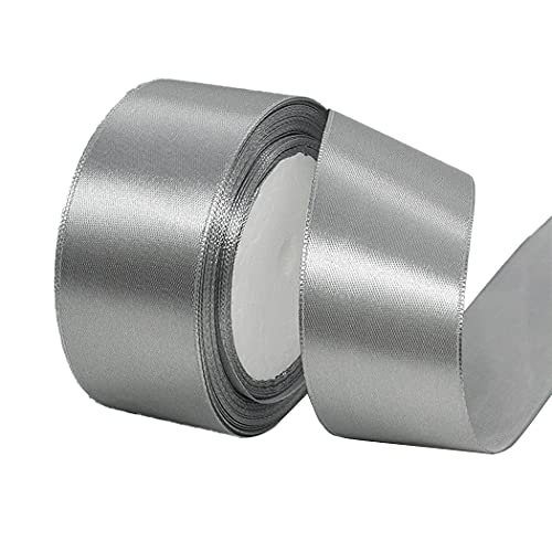 Lyxtiorn 25Yard 4CM breites Satinband f¨¹r Hochzeitsbevorzugung/Basteln/Geschenkverpackung/Weihnachtsbaumdekoration, Silbergrau Lyxtiorn 25Yard 4CM breites Satinband f¨¹r Hochzeitsbevorzugung/Basteln/Geschenkverpackung/Weihnachtsbaumdekoration, Silbergrau von Lyxtiorn