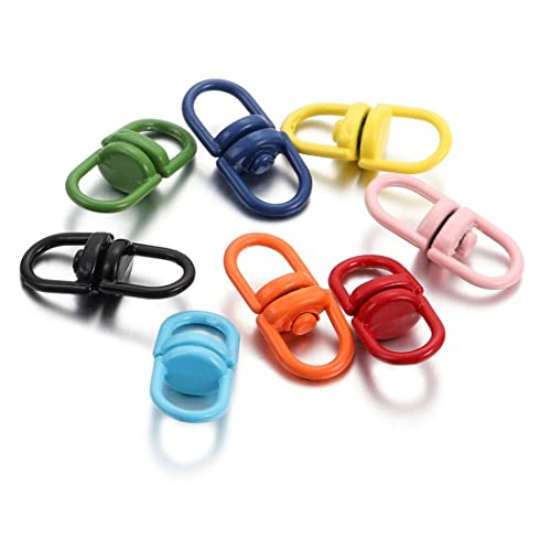 Karabinerverschlüsse aus Metall, Drehring, Schlüsselanhänger, Verbindungsschnalle, Drehgelenk, Karabinerhaken, Gurt für Schlüsselanhänger, Schmuck, Basteln, mehrfarbig, 20 Stück Karabinerverschlüsse aus Metall, Drehring, Schlüsselanhänger, Verbindungsschnalle, Drehgelenk, Karabinerhaken, Gurt für Schlüsselanhänger, Schmuck, Basteln, mehrfarbig, 20 Stück von Lyxtiorn