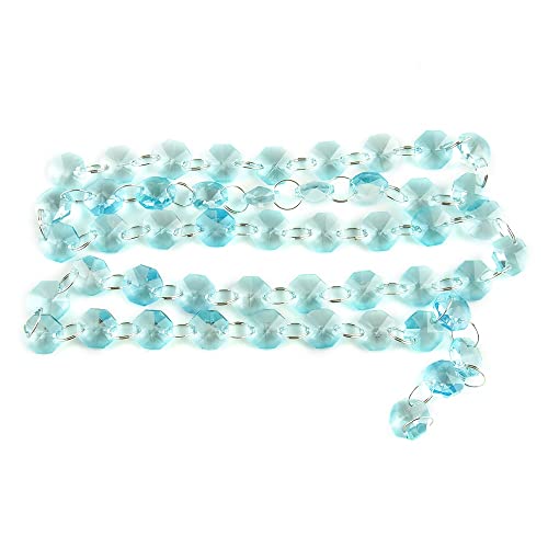 LyzqxHL Kristalle for Kronleuchter, Kronleuchter-Kristallprismen-Anhänger, 5 Meter, Girlande, Strang, hängende Glasperlen, Beleuchtungslampen, Ersatzteile(Aquamarine) von LyzqxHL