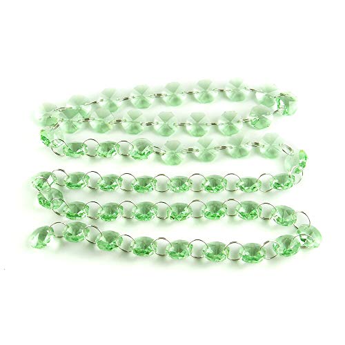 LyzqxHL Kristalle for Kronleuchter, Kronleuchter-Kristallprismen-Anhänger, 5 Meter, Girlande, Strang, hängende Glasperlen, Beleuchtungslampen, Ersatzteile(Light Green) von LyzqxHL