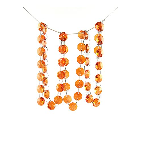 LyzqxHL Kristalle for Kronleuchter, Kronleuchter-Kristallprismen-Anhänger, 5 Meter, Girlande, Strang, hängende Glasperlen, Beleuchtungslampen, Ersatzteile(Orange) von LyzqxHL