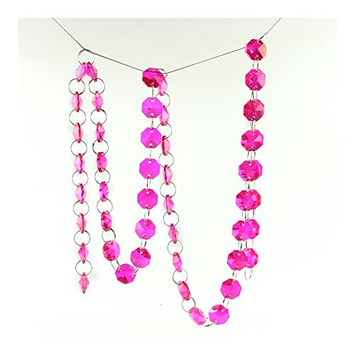 LyzqxHL Kristalle for Kronleuchter, Kronleuchter-Kristallprismen-Anhänger, 5 Meter, Girlande, Strang, hängende Glasperlen, Beleuchtungslampen, Ersatzteile(Rose) von LyzqxHL