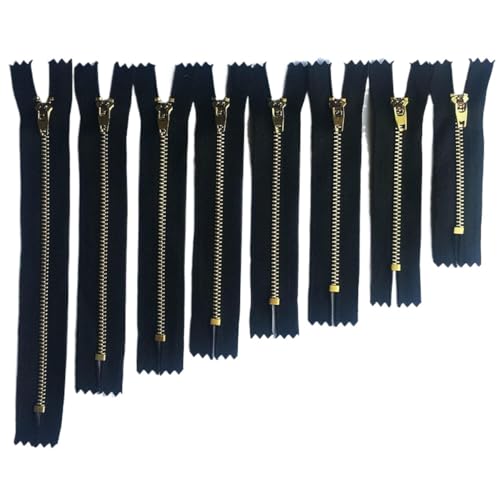 LyzqxHL Reißverschluss for Nähen, 5 Stück 3# 7 cm, 9 cm, 12 cm, 13 cm, 15 cm, 18 cm Metallreißverschlüsse mit automatischer Verriegelung for Jeans, Schuhe, Jeansröcke(Metal Zip Black,7cm) von LyzqxHL