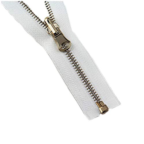LyzqxHL Reißverschluss for Nähen, exquisiter 2-teiliger 70 cm 5# Metall-Drehschieber mit offenem Ende for Daunenjacke, doppelseitiger Reißverschlusskopf, Nähzubehör, Kurzwaren(White) von LyzqxHL