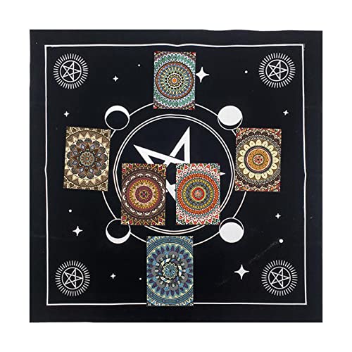 M/E /E Samt-Tischdecke für Tarot - Innovative Tarot-Tischdecke | Tischdecke zum Lesen von spirituellen Tarotkarten, 49 x 49 cm, quadratisches Pentagramm, schwarzes Altartuch M/E /E Samt-Tischdecke für Tarot - Innovative Tarot-Tischdecke | Tischdecke zum Lesen von spirituellen Tarotkarten, 49 x 49 cm, quadratisches Pentagramm, schwarzes Altartuch von M/E
