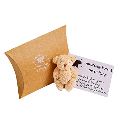 A Little Pocket Bear Hug, niedlicher kleiner handgefertigter Bär, Mini-Plüschbären, kleine Taschenbären, Trauergeschenk, niedliches Sammlerstück für Sie geliebten Menschen von M/M