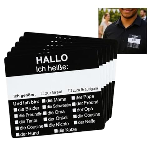 Hochzeits-Namensaufkleber, Personalisierbare Gästesticker mit Beziehungsauswahl, Sage-Grün, Selbstklebend (Schwarz) von M Diagne