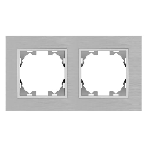 M Ledme 2-Module Aluminiumrahmen für Steckdosen und Schalter, Kunststoff, Grau M Ledme 2-Module Aluminiumrahmen für Steckdosen und Schalter, Kunststoff, Grau von M Ledme