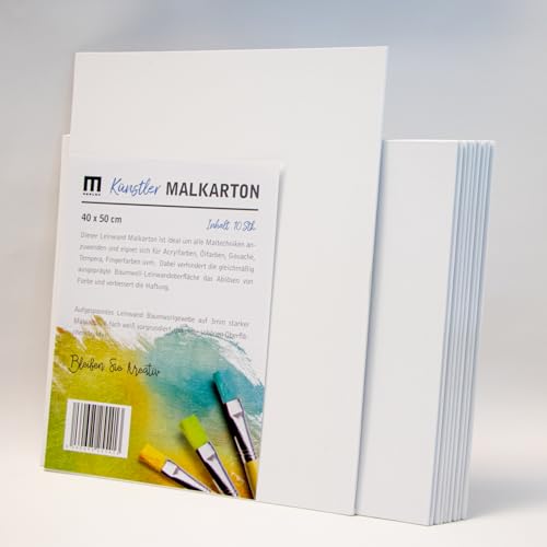 10 Stück, 40x50cm große Künstler-Leinwände zum bemalen, leere weiße Leinwand Malkartons, Malpappen aus 100% Baumwolle, 2-fach weiß grundiert - ideal zum Malen für Profis, Kinder, Hobby 10 Stück, 40x50cm große Künstler-Leinwände zum bemalen, leere weiße Leinwand Malkartons, Malpappen aus 100% Baumwolle, 2-fach weiß grundiert - ideal zum Malen für Profis, Kinder, Hobby von M MERCEO