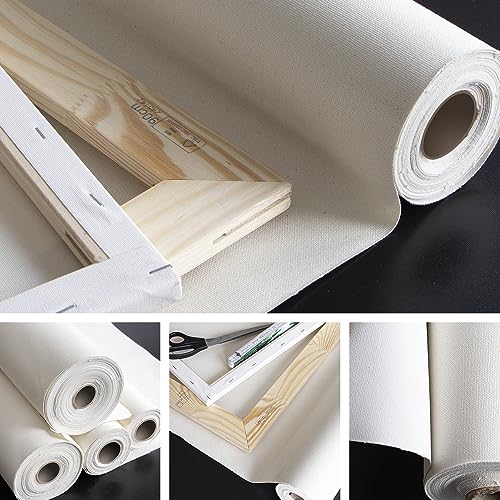 Leinwand auf Rolle 1m x 10m zum bemalen, 280/gm² stark, 2-fach weiß grundiert - reißfeste, malfertige Künstlerleinwand als XXL Canvas Meterware aus 100% Baumwolle mit feiner Maltuch Gewebestruktur Leinwand auf Rolle 1m x 10m zum bemalen, 280/gm² stark, 2-fach weiß grundiert - reißfeste, malfertige Künstlerleinwand als XXL Canvas Meterware aus 100% Baumwolle mit feiner Maltuch Gewebestruktur von M MERCEO