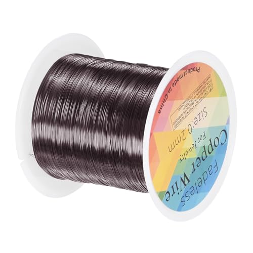 M METERXITY 0.2mm Schmuckdraht 32 Gauge 328FT Basteldraht Kupfer Perlen Draht Für Schmuckherstellung/Pflanzen/Weben/DIY Basteln Weicher Metall Draht [100M Metallisch Schwarz] von M METERXITY