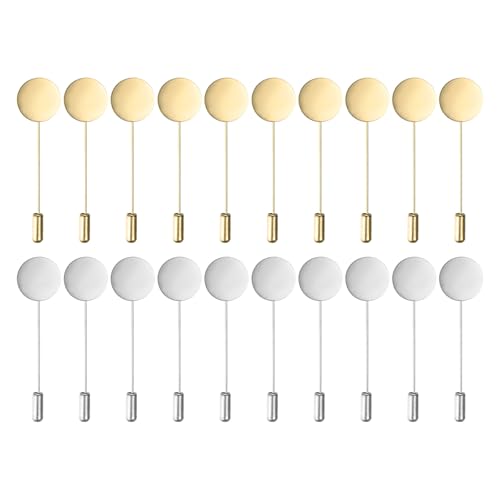 M METERXITY 1-Set Flat Round Tray Reversnadel, Legierung DIY Boutonniere Pins für Anzug/Hut/Krawatte/Schal Abzeichen, Nadel-Korsage Sicherheitsnadel 50mm 20er-Pack Blank Brosche Pin M METERXITY 1-Set Flat Round Tray Reversnadel, Legierung DIY Boutonniere Pins für Anzug/Hut/Krawatte/Schal Abzeichen, Nadel-Korsage Sicherheitsnadel 50mm 20er-Pack Blank Brosche Pin von M METERXITY