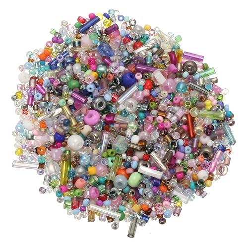 M METERXITY 1000 Stück gemischte Glas-Rocailles, 1–4 mm Röhrchen, Mini-Glasperlen für DIY-Ohrringe, Halsketten, Armbänder, Schmuckherstellung, verschiedene Farben von M METERXITY