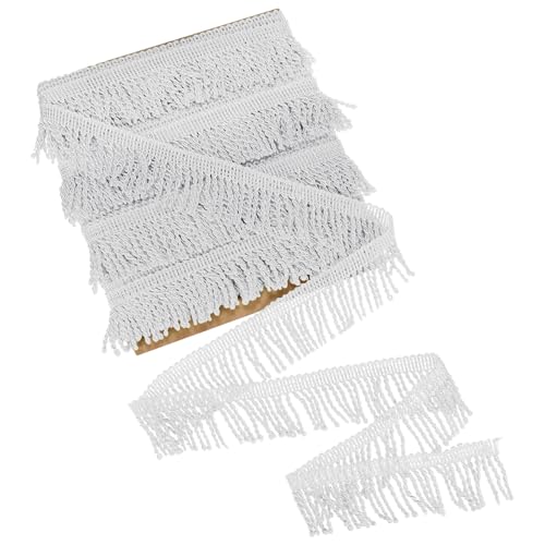 M METERXITY 12 Yards Vorhang Fransen Fransenborte 5,6 cm breit Polyester Fransen Boho Spitze Nähen Fransen Trimmen Quaste Fransenborte für Taschen/DIY Dekoration/Rock/Sofa/Kleidung [Beige] von M METERXITY