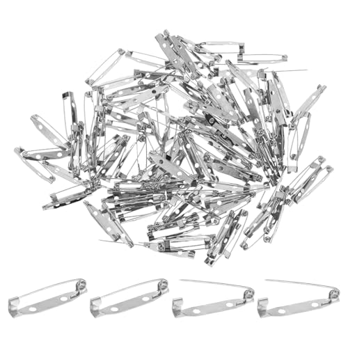 M METERXITY 120 Stück Stabnadeln, 1,2 Zoll Broschenstifte Sicherheitsverschluss für Abzeichen/Korsage/DIY Basteln Nähen Stoff, Metall Anstecknadeln Sicherheitsverschluss [30mm, Silber Weiß] von M METERXITY