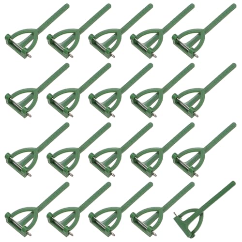 M METERXITY 20er-Pack Boutonnière Sicherheitsnadeln, Kunststoff-Dreieck-Korsagen-Nadeln Knopflochblumen-Nadeln für Hochzeit/Party, T-Form Halter [6,5 cm, Grün] von M METERXITY