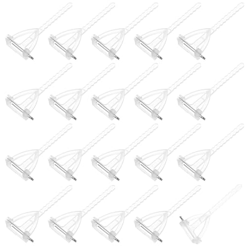 M METERXITY 20er-Pack Boutonnière Sicherheitsnadeln, Kunststoff-Dreieck-Korsagen-Nadeln Knopflochblumen-Nadeln für Hochzeit/Party, T-Form Halter [6,5 cm, Weiß] von M METERXITY