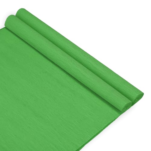 M METERXITY 2er-Pack Krepppapier, 8,2ft x 20" / 250 x 50cm (LxB) Weiches Breites Krepppapier Streamer Blatt, Dekorativer Bastelstreamer für Basteln/Blumenherstellung/Dekoration [Fruchtgrün] von M METERXITY