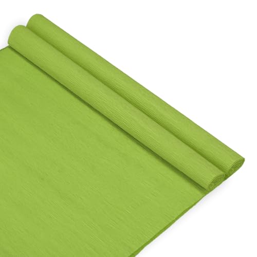 M METERXITY 2er-Pack Krepppapier, 8,2ft x 20" / 250 x 50cm (LxB) Weiches Breites Krepppapier Streamer Blatt, Dekorativer Bastelstreamer für DIY-Basteln/Blumenherstellung/Dekoration [Grasgrün] von M METERXITY