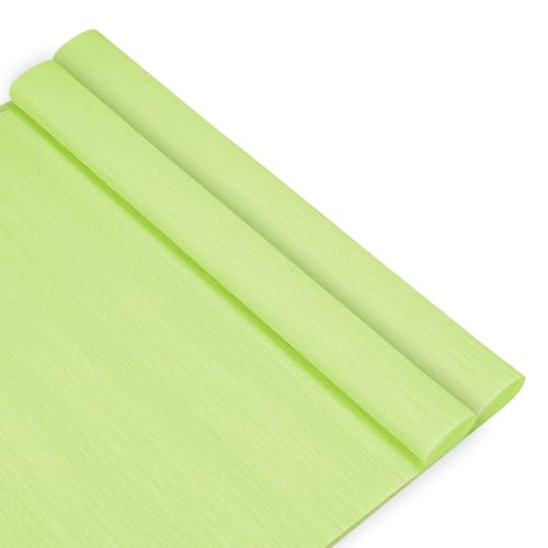 M METERXITY 2er-Pack Krepppapier, 8,2ft x 20" / 250 x 50cm (LxB) Weiches Breites Krepppapier Streamer Blatt, Dekorativer Bastelstreamer für DIY Basteln/Blumenherstellung/Dekoration [Hellgrün] von M METERXITY