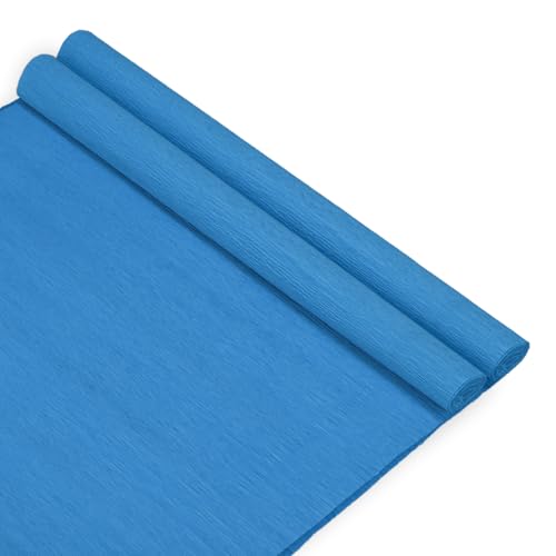 M METERXITY 2er-Pack Krepppapier, 8,2ft x 20" / 250 x 50cm (LxB) Weiches Breites Krepppapier Streamer Blatt, Dekorativer Bastelstreamer für DIY-Basteln/Blumenherstellung/Dekoration [Seeblau] von M METERXITY