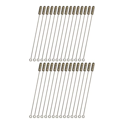 M METERXITY 30er-Pack Broschenstifte, 2,8 Zoll Kupferlange Nadelösenstifte mit Stopperenden für DIY-Kleidung/Zubehör/Anzugskrawatte/Hut/Schal/Schmuck, gerade Flache Kopfstifte [Bronze] von M METERXITY