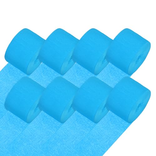 M METERXITY 8 Rollen Krepppapier Streamer, 656ft Krepp Streamer, Streamer Party Dekorationen für DIY/Halloween/Weihnachten/Partybedarf [Blau-1,8 Zoll x 82 Ft/Rolle] von M METERXITY