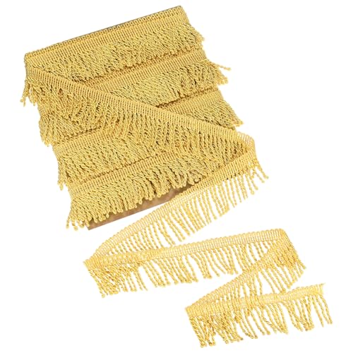 M METERXITY Fransenborte für Vorhänge, 5,6 cm breit, Polyester, Boho-Spitze, Nähen, Fransenborte für Taschen, DIY-Dekoration, Rock, Sofa, Kleidung, goldfarben, 12 Meter M METERXITY Fransenborte für Vorhänge, 5,6 cm breit, Polyester, Boho-Spitze, Nähen, Fransenborte für Taschen, DIY-Dekoration, Rock, Sofa, Kleidung, goldfarben, 12 Meter von M METERXITY