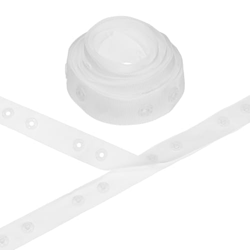 M METERXITY Kunststoff-Druckknöpfe, 2 Yards Kunststoff-Druckknöpfe, Polyesterband Haken & Ösen Reißverschluss Popper Druckknopfverschluss zum Nähen/Kleidung/Stoff [Off-Weiß, 36mm Abstand] von M METERXITY