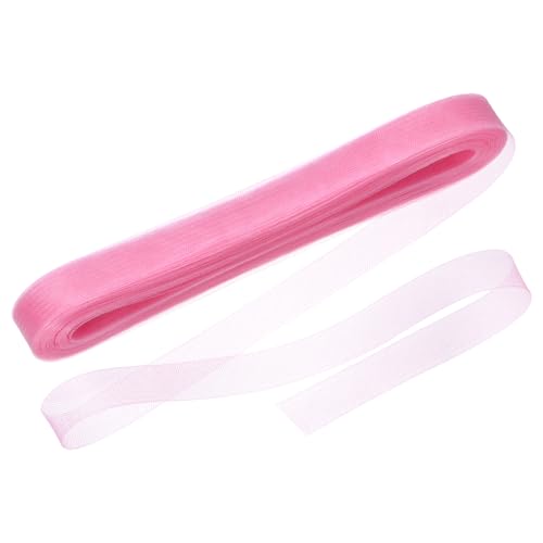 M METERXITY Steifes Rosshaarband 1 Zoll Breit 25 Yards Weiches Polyester Rosshaarband Rolle für Brautkleid/Tanzformelle Kleid Zubehör/Rock Knochen [Pink] von M METERXITY