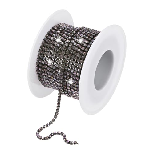 M METERXITY Strassstein-Nahkette, 2 mm 10 Yards Einzelreihe Verzierung Kralle Kette, Kristall Kralle Cup Kette Rolle für Näharbeiten/DIY Dekoration/Schmuckherstellung [Bunt] von M METERXITY