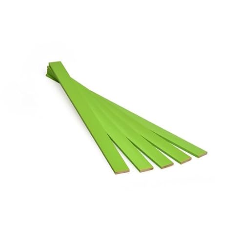 Metrie™ 100 Stück grün gefärbte Holzstäbchen Bastelholz - Pantone 368 C - ideal zum Heimwerken, Holzarbeiten und Basteln mit Kindern, hochwertiges Buchenholz, 25 x 1,6 x 0,3 cm von M METRIE