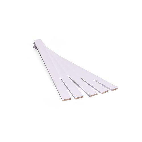 Metrie™ 100 Stück weiß gefärbte Holzstäbchen Bastelholz - ideal zum Heimwerken, Holzarbeiten und Basteln mit Kindern, hochwertiges Buchenholz, 25 x 1,6 x 0,3 cm von M METRIE