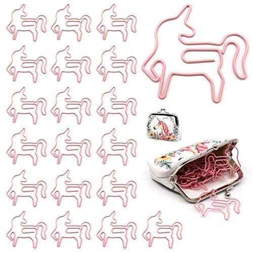 Einhorn-Büroklammern, niedliche kleine Tierform, Büroklammern - Lesezeichen-Clips aus Metall, für Schule, Hochzeit, Party, Einladung, Dekoration - Planer Büroklammern (20 Stück) (Einhorn) von M MUGIT