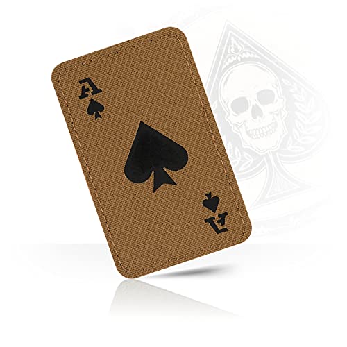 M-Tac Ace of Spades Patch Death Card - Tactical Moral Patch for Military Gear - Army Patches for Clothes, Jackets, Backpacks, Hats - Combat Hook and Loop Patches (Coyote/Black) von M-Tac