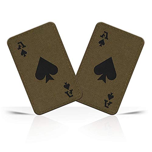 M-Tac Ace of Spades Patch Death Card - Tactical Moral Patch for Military Gear - Army Patches for Clothes, Jackets, Backpacks, Hats - Combat Hook and Loop Patches (Ranger Green/Black 2pcs) von M-Tac